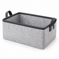 Slate Minimal Small Desktop Fabric Storage Basket on a white background