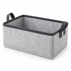 Slate Minimal Small Desktop Fabric Storage Basket on a white background