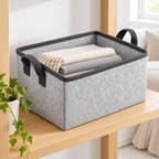 Slate Minimal Medium Shelf Fabric Storage Basket in a home storage setting