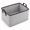 Slate Minimal Large Wardrobe Fabric Storage Basket on a white background