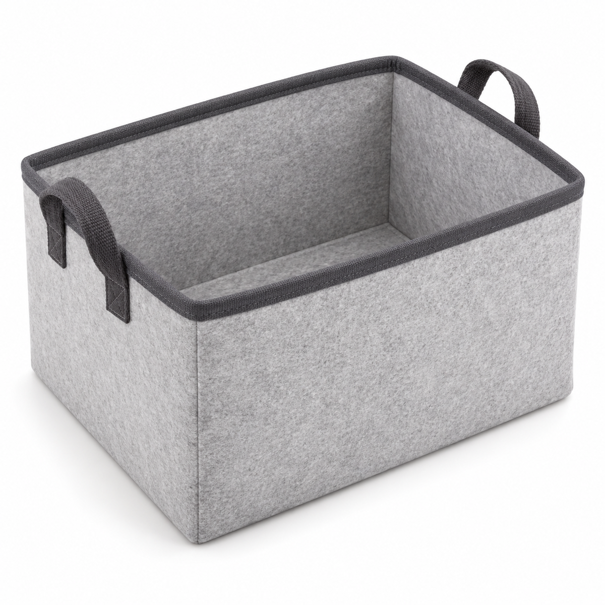 Slate Minimal Large Wardrobe Fabric Storage Basket on a white background