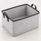 Slate Minimal Large Wardrobe Fabric Storage Basket showing fabric handles and open interior