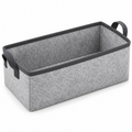 Slate Minimal Narrow Long Fabric Storage Basket on a white background