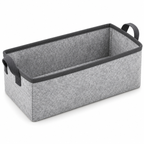 Slate Minimal Narrow Long Fabric Storage Basket on a white background