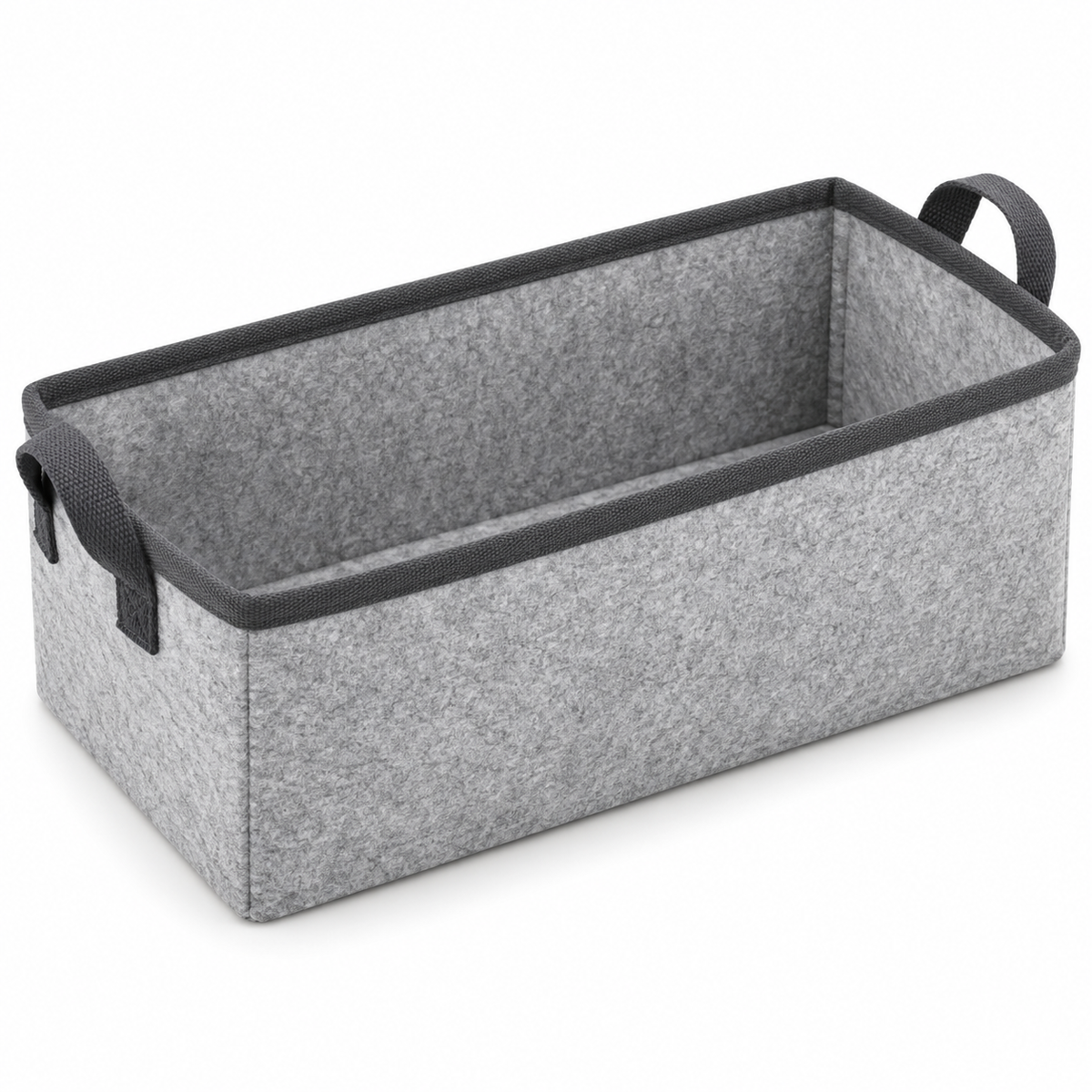 Slate Minimal Narrow Long Fabric Storage Basket on a white background